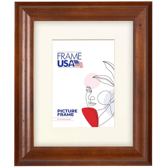 Frame USA Verona Narrow Honey Single Image Picture Frame with Mat